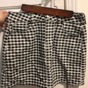 Jean checkered skirt